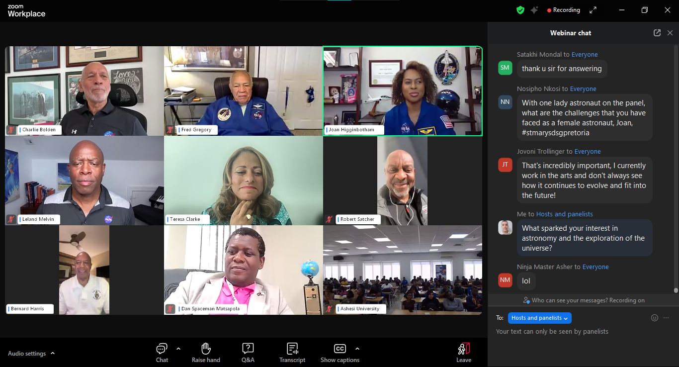 Participei de uma incrível live proporcionada pelo Aspire e Africa.com com 8 Astrounatas Negros da NASA que fizerem história na exploração espacial e no campo STEM.